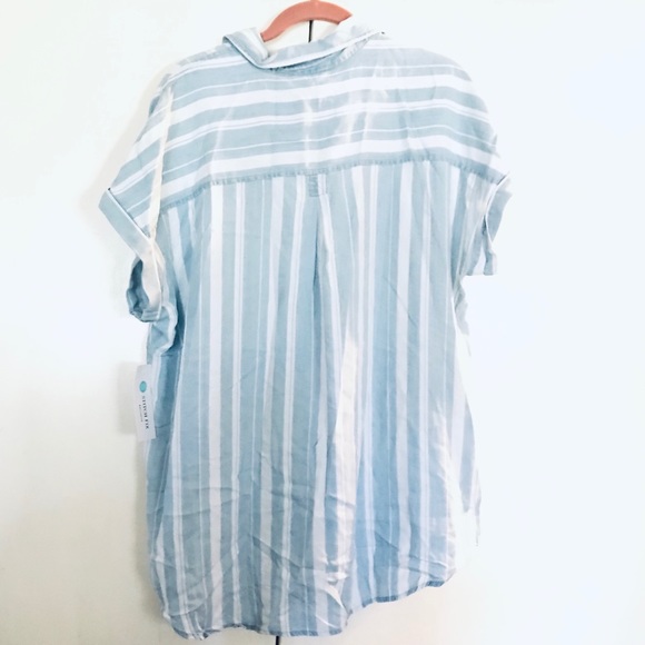 🎊HOST PICK🎊 PISTOLA’s💙Ava Striped Button Down Hi-Low👚XXLG - Picture 9 of 16